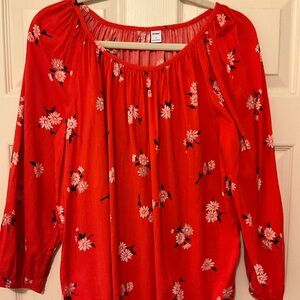 Old Navy Large Red Floral Top